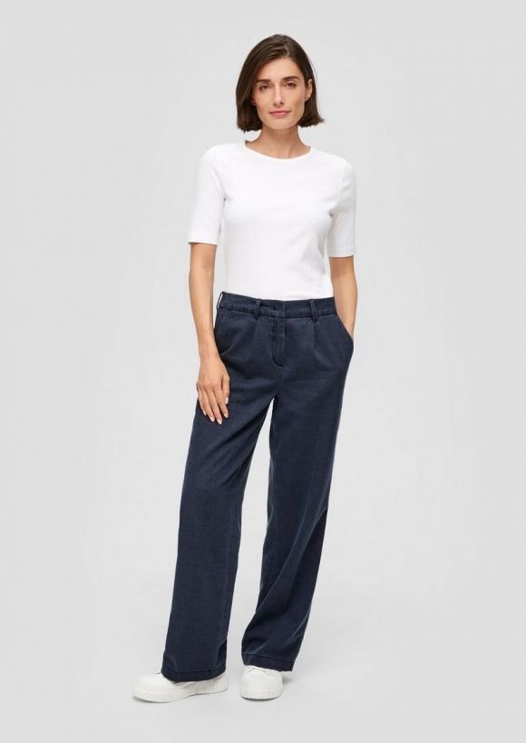 s.Oliver Regular: Businesshose aus Baumwoll-Lyocell-Mix - navy