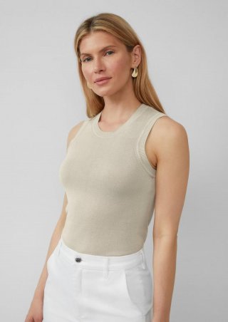 s.Oliver Feinstrick-Top aus Viskose im Slim Fit - beige
