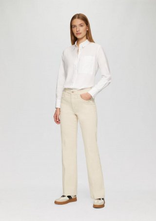 s.Oliver Jeans Beverly / Regular Fit / High Rise / Flared Leg - beige