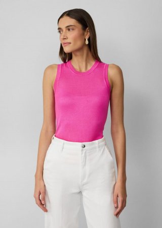 s.Oliver Feinstrick-Top aus Viskose im Slim Fit - pink