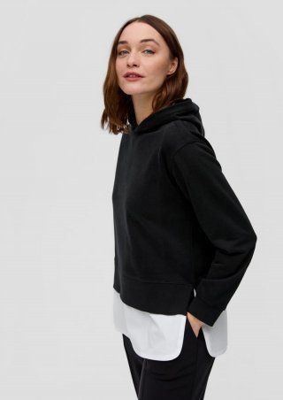 s.Oliver Sweatshirt mit Layering-Detail - schwarz