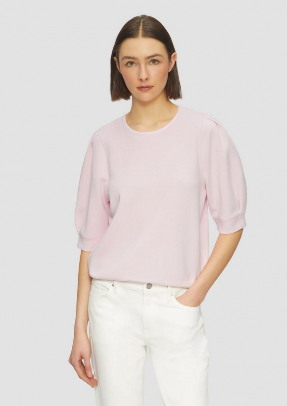 s.Oliver Scuba-Sweatshirt mit Faltendetails - zartrosa