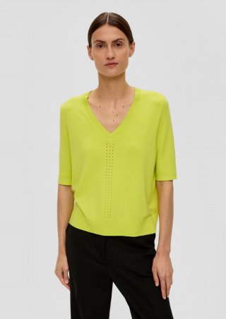 s.Oliver Strickpullover aus Viskosemix - zitrone