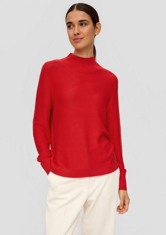 s.Oliver Feinstrickpullover aus Viskosemix - chilirot