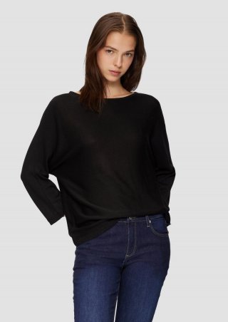s.Oliver Strickpullover mit Fledermausärmeln - schwarz
