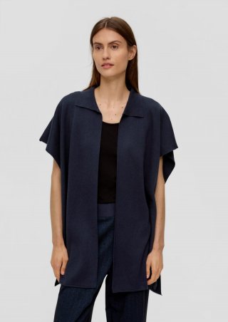 s.Oliver Strickponcho aus Viskosemix - navy