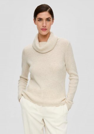 s.Oliver Strickpullover mit Turtleneck - ecru