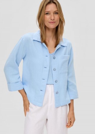s.Oliver Relaxed-Fit-Hemd aus Musselin - himmelblau