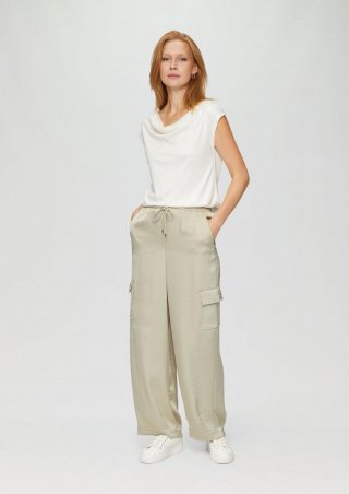 s.Oliver Cargohose aus Satin im Regular Fit - beige