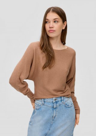 s.Oliver Rippstrickpulli mit Fledermausarm - sandstein