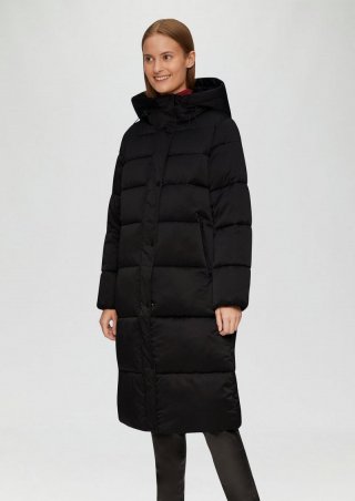 s.Oliver Puffermantel in Satin-Optik - schwarz