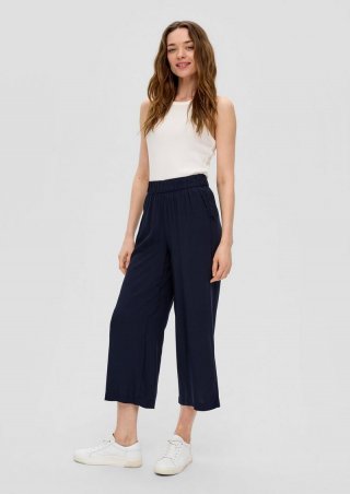s.Oliver Relaxed: Culotte aus Viskose - navy