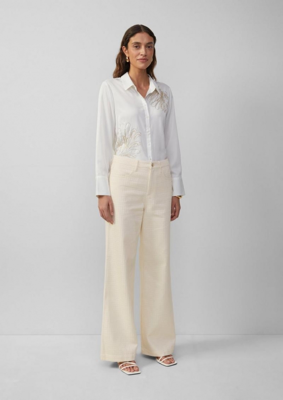 s.Oliver Jeans Suri / Regular Fit / High Rise / Wide Leg / Strukturmuster - ecru s.Oliver Jeans Suri / Regular Fit / High Rise / Wide Leg / Strukturmuster - ecru