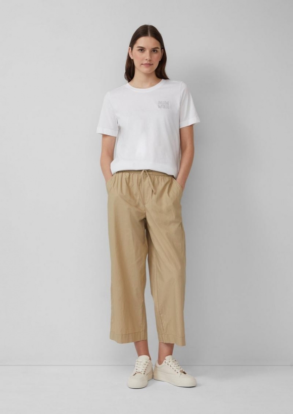 s.Oliver Leichte Culotte aus Baumwollmix im Relaxed Fit - hellbraun