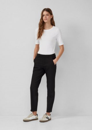 s.Oliver Ankle-Hose im Slim Fit - schwarz