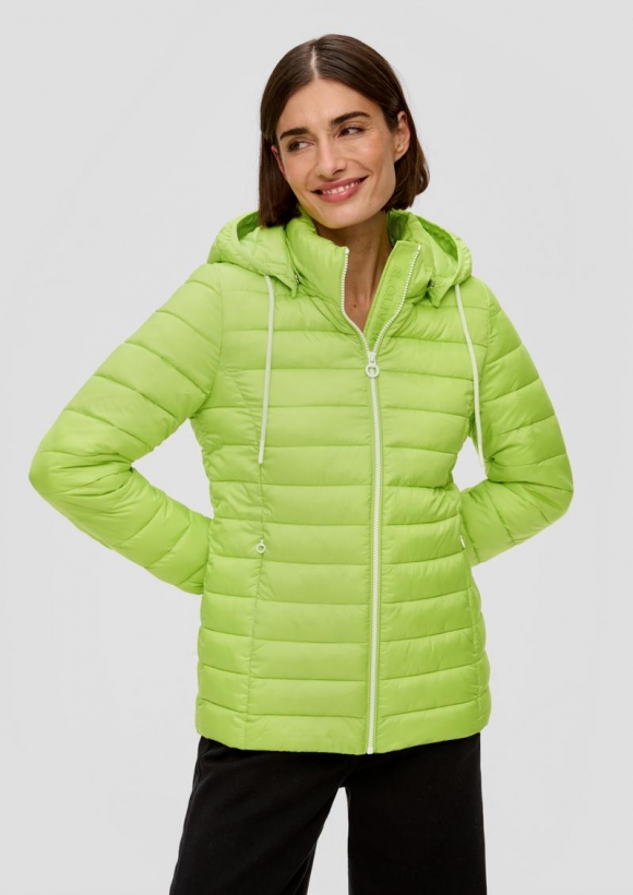 s.Oliver Leichte Steppjacke mit abnehmbarer Kapuze - limettengrün