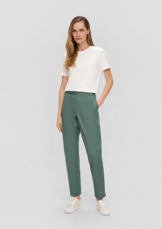 s.Oliver Chino mit Gürtel aus Baumwollstretch - minze