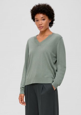 s.Oliver Strickpullover aus Viskosemix - salbeigrün