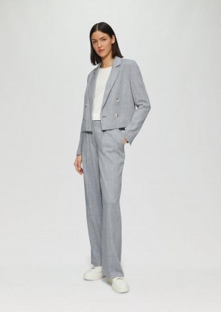 s.Oliver Twillhose aus Baumwollmix mit Wide Leg - hellblau