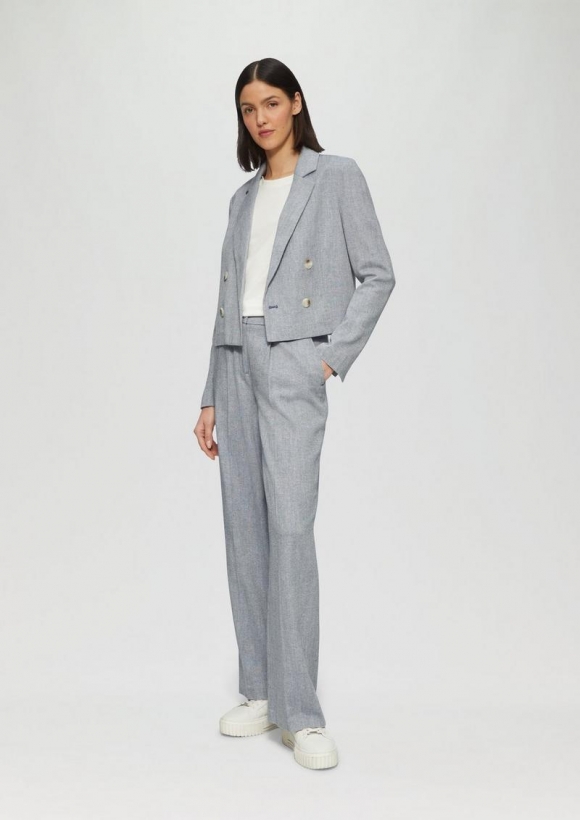 s.Oliver Twillhose aus Baumwollmix mit Wide Leg - hellblau