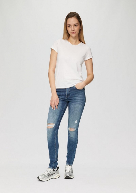 s.Oliver Jeans Sadie / Skinny Fit / High Rise / Skinny Leg / Superstretch / Destroyed Details - blau