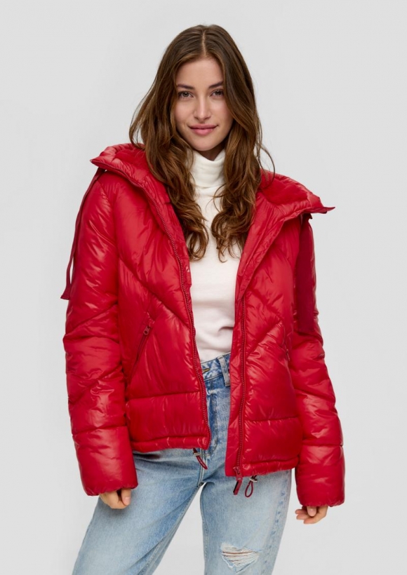 s.Oliver Steppjacke im Fabricmix - chilirot