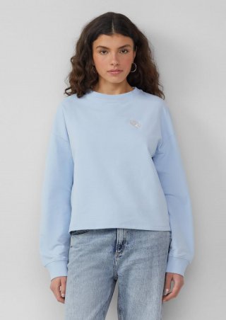 s.Oliver Sweatshirt mit Stickerei - hellblau