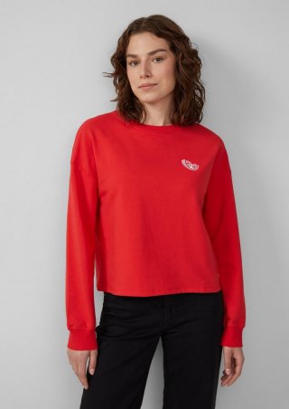 s.Oliver Sweatshirt mit Stickerei - chilirot