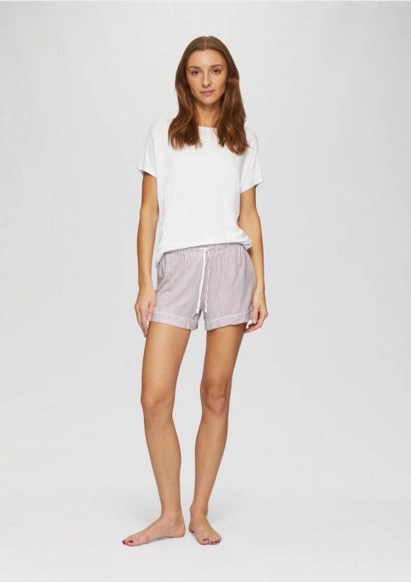s.Oliver Pyjamashorts mit Streifenprint - hellgrau