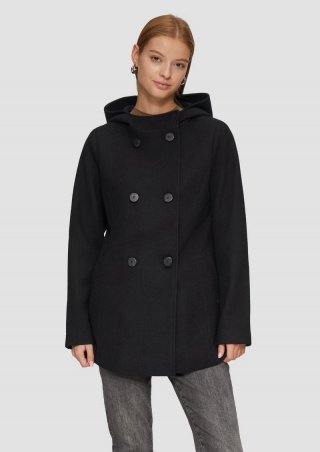 s.Oliver Wattierte Jacke mit Kapuze - schwarz