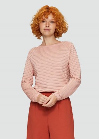 s.Oliver Pullover mit Strukturmuster aus Viskosemix - perlmuttrosa