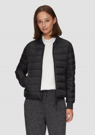 s.Oliver Kurze Steppjacke mit Rippbündchen - schwarz