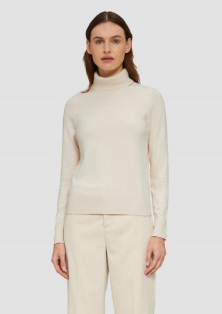 s.Oliver Weicher Rollkragenpullover aus Viskosemix - beige