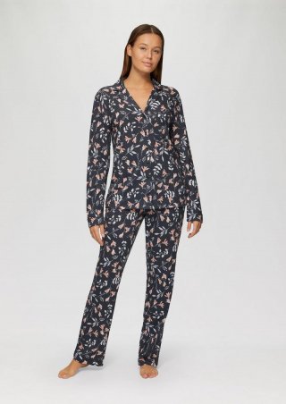 s.Oliver Pyjama mit All-over-Print - grau