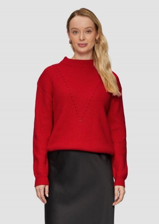 s.Oliver Weicher Strickpullover im Relaxed Fit - rot