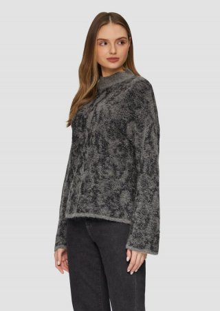 s.Oliver Gemusterter Strickpullover mit Glitzergarn - graphit