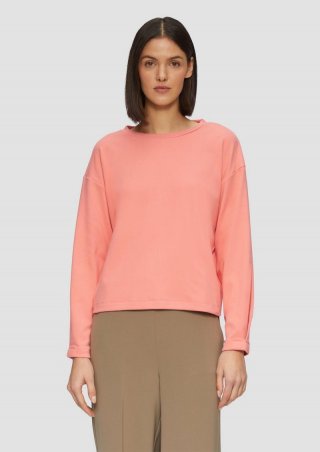 s.Oliver Sweatshirt mit Faltendetail am Ärmel - himbeere