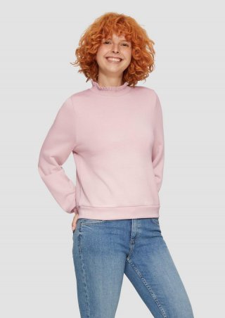 s.Oliver Sweatshirt mit Strickkragen aus Viskosemix - perlmuttrosa