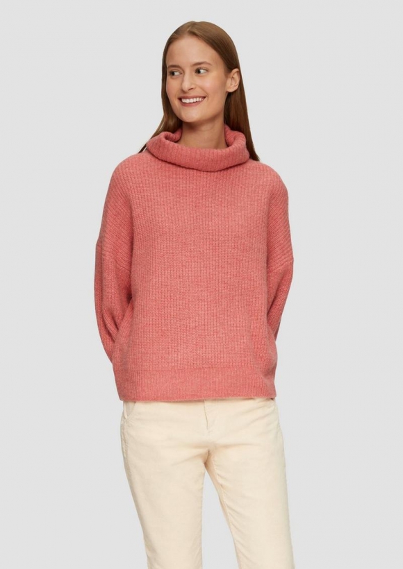 s.Oliver Oversized Pullover mit Rollkragen - papaya