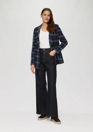 s.Oliver Jeans Suri/Regular Fit/High Rise/Wide Leg / mit Textilgürtel - dunkelblau