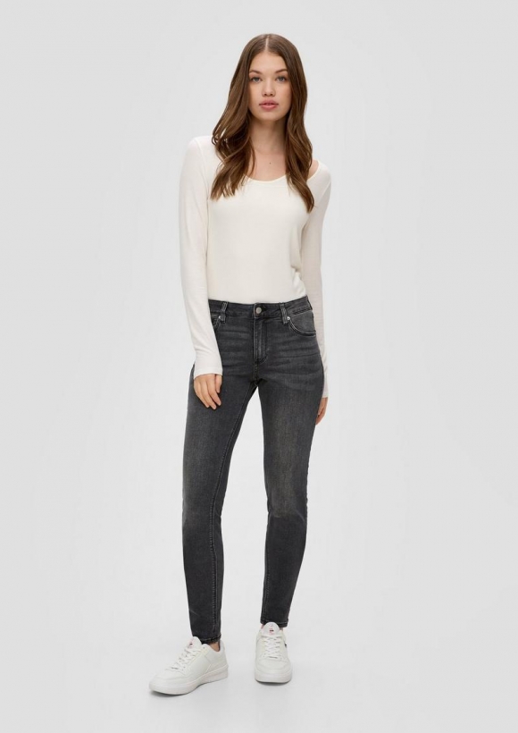 s.Oliver Jeans Sadie / Skinny Fit / Mid Rise / Skinny Leg - schiefergrau