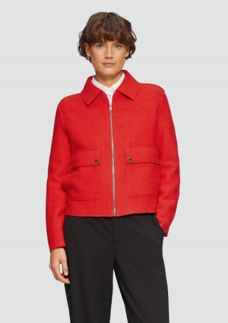 s.Oliver Jacke aus Wollmix im Relaxed Fit mit aufgesetzten Taschen - rot