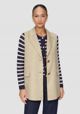 s.Oliver Doubleface-Weste im Relaxed Fit - helles beige