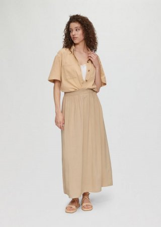 s.Oliver Jersey-Rock mit elastischem Bund in High Rise - beige