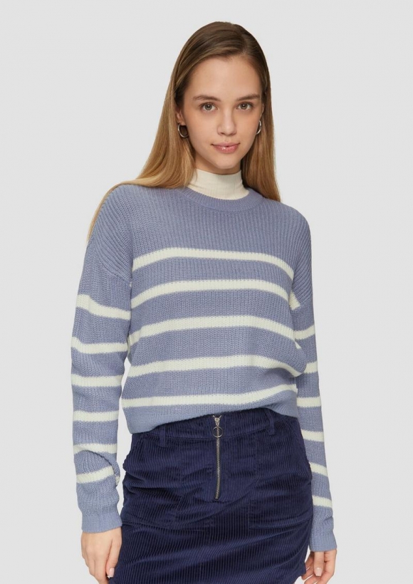 s.Oliver Verkürzter Pullover mit Raglanärmeln - blassblau
