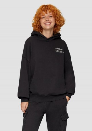 s.Oliver Oversized-Kapuzensweatshirt mit Waschung - schwarz