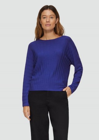 s.Oliver Strickpullover mit Fledermausarm und Strukturmuster - ozeanblau