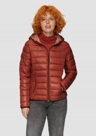 s.Oliver Leicht wattierte Steppjacke mit Kapuze - rostrot