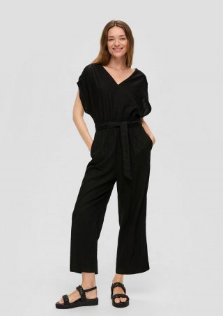 s.Oliver Jumpsuit aus Leinenmix - schwarz