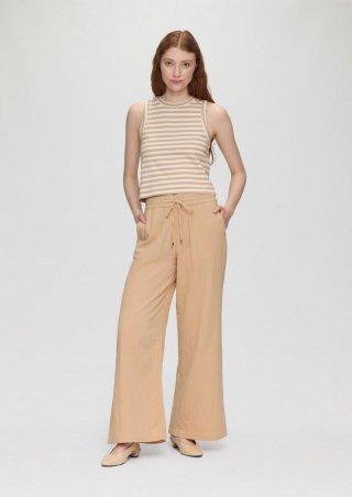 s.Oliver Relaxed: Hose aus Musselin - beige